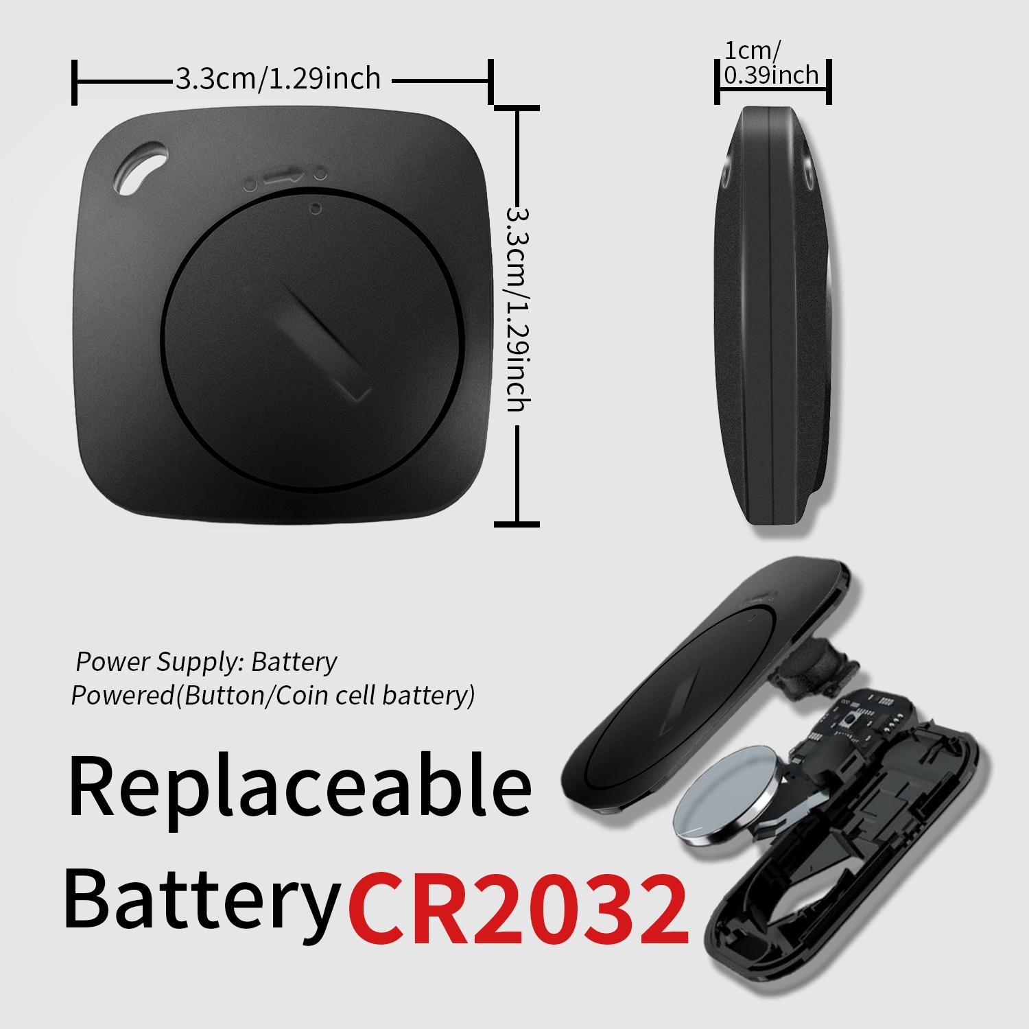 4 Pack, Bluetooth Luggage Tracker Smart Tracking Tag Works with Apple Find My APP (iOS Only, Not for Android), Keys Finder and Item Locator for Luggage, Backpack, Suitcases, Replaceable Battery(Battery included)