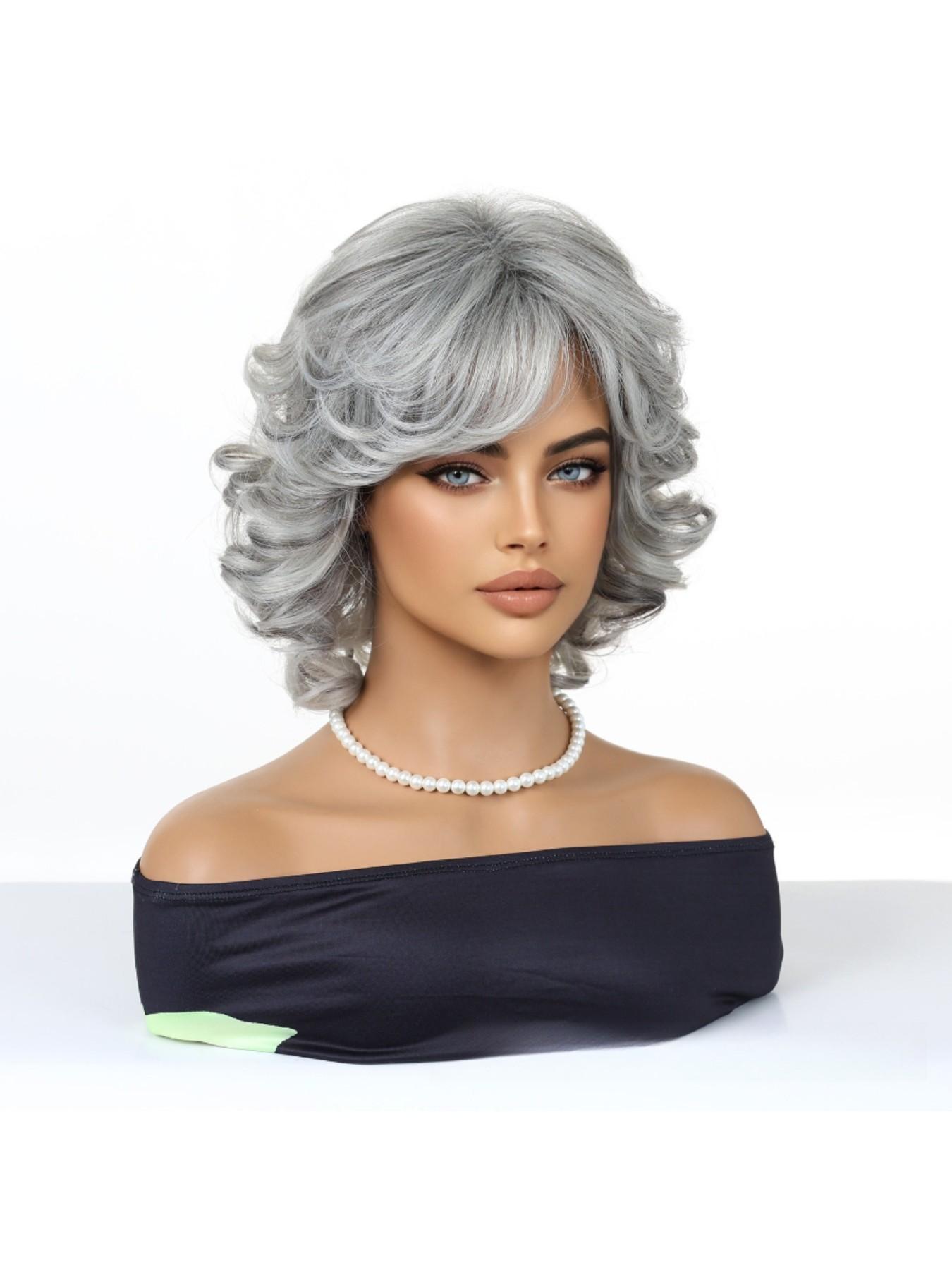 Elegant Bob Wavy Hairpiece, Heat-Resistant Fiber, Cosplay Wig, Party Accessory, Halloween Costume, Versatile Daily Use