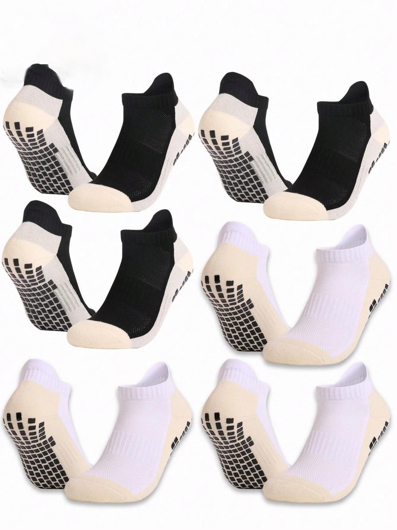 Men's Sporty Colorblock Socks, Anti-Slip Silicone Dots, Breathable Mesh, Sweat-Wicking, Soft and Comfortable, All-Season Football Training Socks