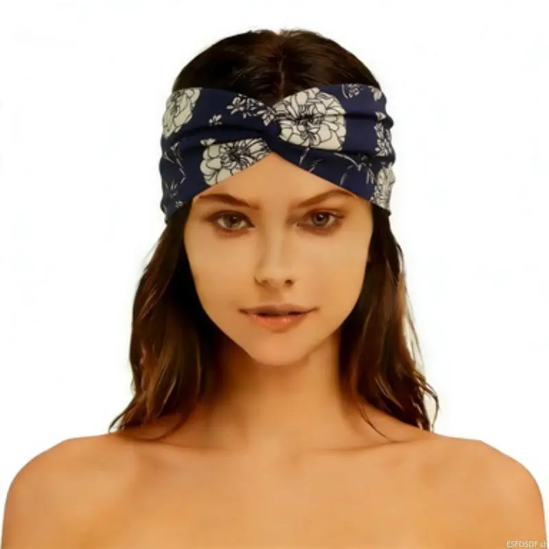 Rose Print Wide Band Sports Headband for Unisex Youth Outdoor Use - High-Elastic, Breathable & Durable Fabric that Enhances Personal Charm, Casual