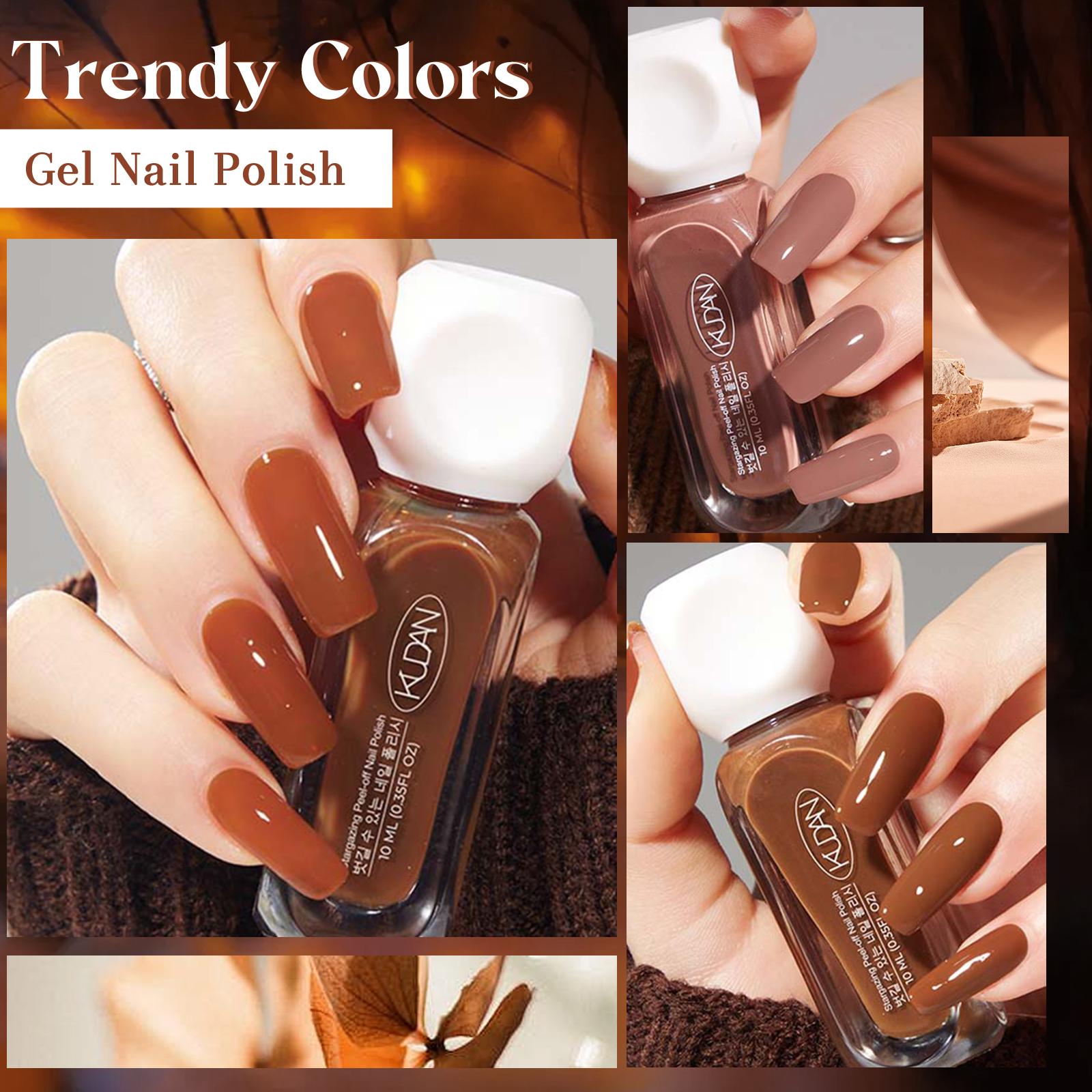 Quick Drying Nail Polish Set, 5Count/Set New Trendy Nail Polish Varnish, Alcohol-free|Odorless|No-bake|Water-Based|Peel-off|Easy-to-Apply|Multicolor, Suitable for Daily Nails & Festival Nails,Nail Art Supplies for Women & Girls, Nail Manicure