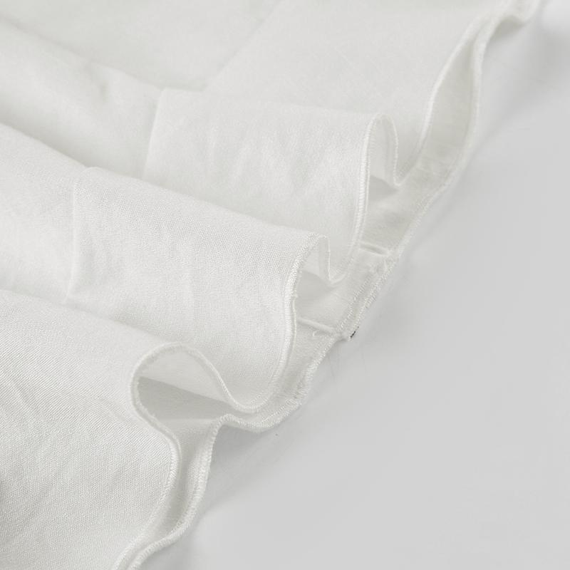 Women's Plain Contrast Lace Frill Trim Button Front Blouse, Sweet Fashion Puff Sleeve Top for Summer, Women's Clothing for Daily Wear