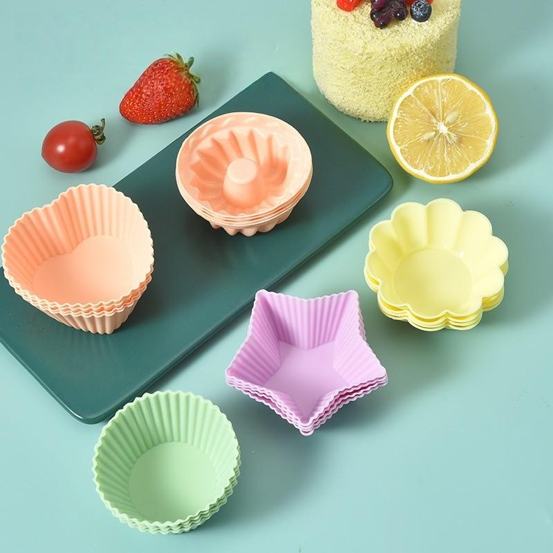 20pcs Reusable Silicone Cupcake Molds, Non-Stick Baking Mold for Paper Cupcakes, Kids Snacks, Pancakes, Dishwasher Safe, Food Grade