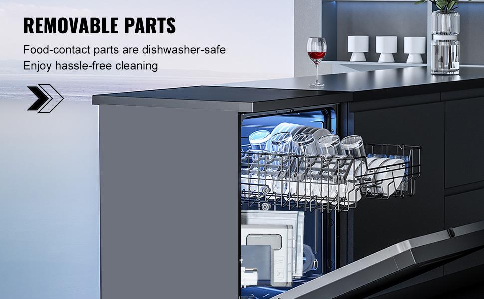 VEVOR Electric Pasta Maker, 150W Automatic Noodle Maker Machine with 8 Pasta Shapes, 4 Intelligent Modes, 500g Flour Capacity Pasta Maker Machine with Measuring Cups, Cleaning Brush for Home Kitchen