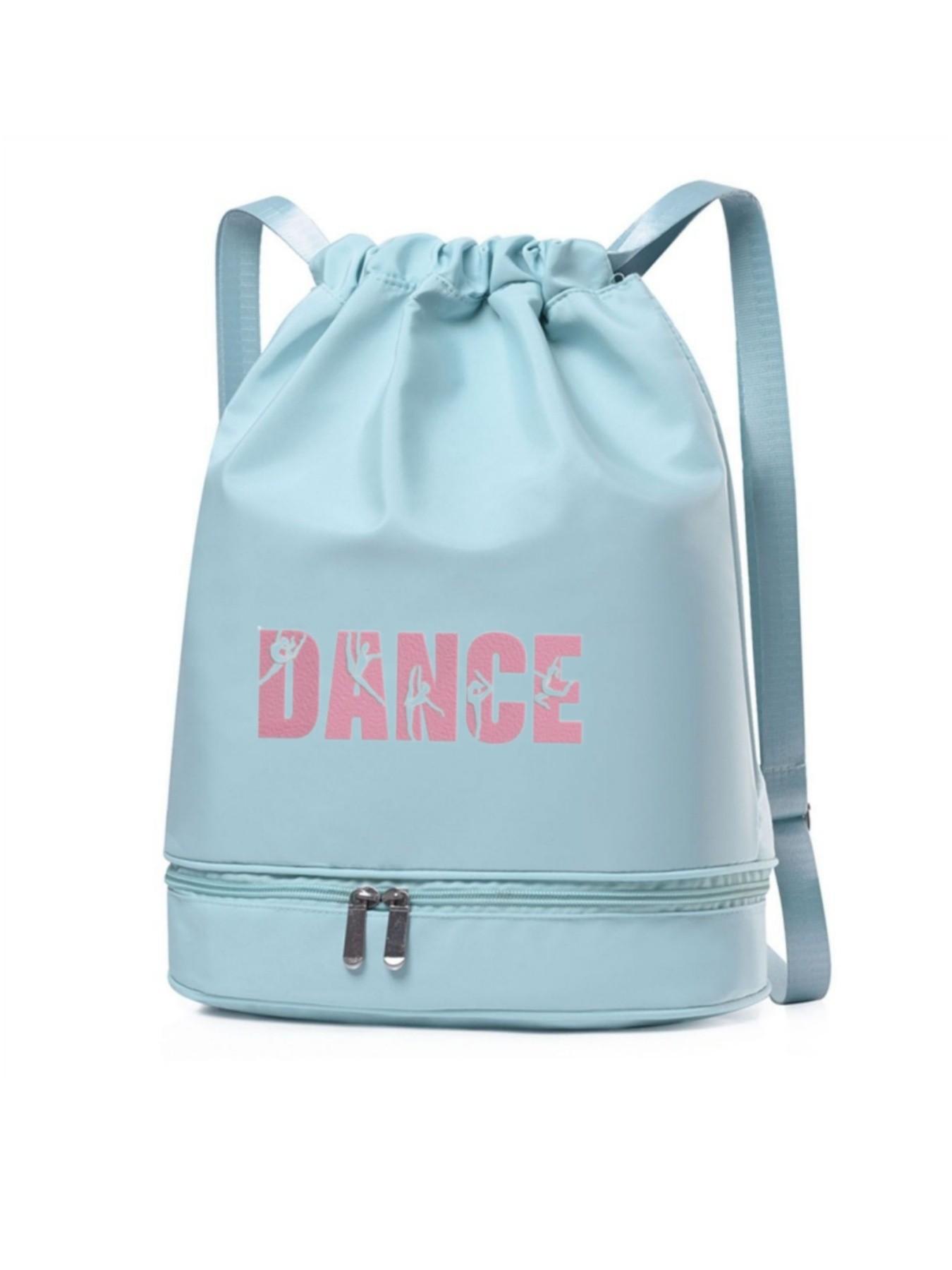 Women's Dance Backpack, Customizable Letter Print, Lightweight High-Quality, Adjustable Straps, Shoe Compartment, Rose