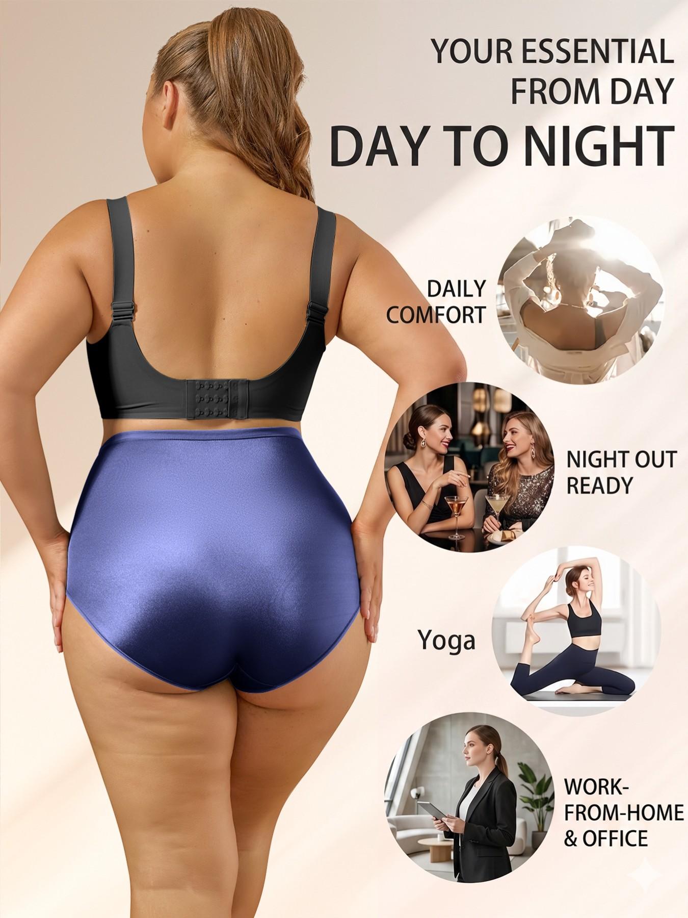 4/6pcs High-Waisted Shapewear Briefs Panties for Women, High Waist Underbriefs, Slim-Fitting Soft Underwear, Invisible for Office & Weddings, Optimizes Body Curve