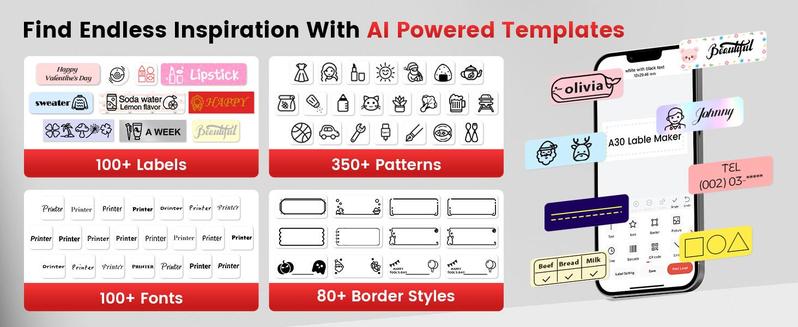 Phomemo A30 Thermal Transfer Ribbon & Label Printer – Bluetooth Portable Label Maker for DIY Gift Wrapping, Decorative Ribbon Printing, Ideal for Holidays, Weddings, Birthdays, Crafts & Small Business, Compatible with Phones & PC