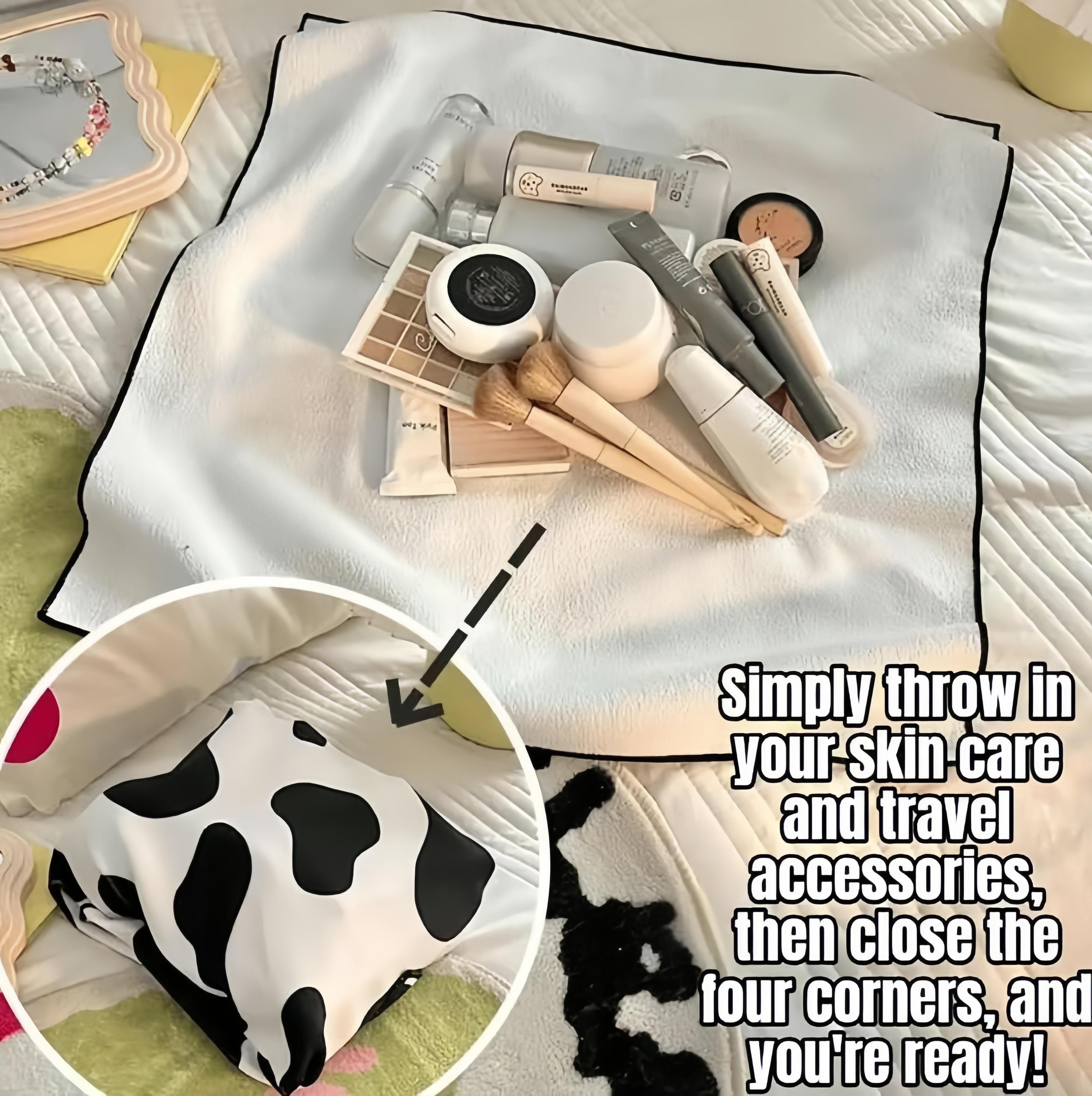 Self-adhesive magic cloth cosmetic bag and camera bag – reusable travel bag for cosmetics, lens protectors, toiletries and gifts – perfect gift for women, suitable for travel, gifts and daily use