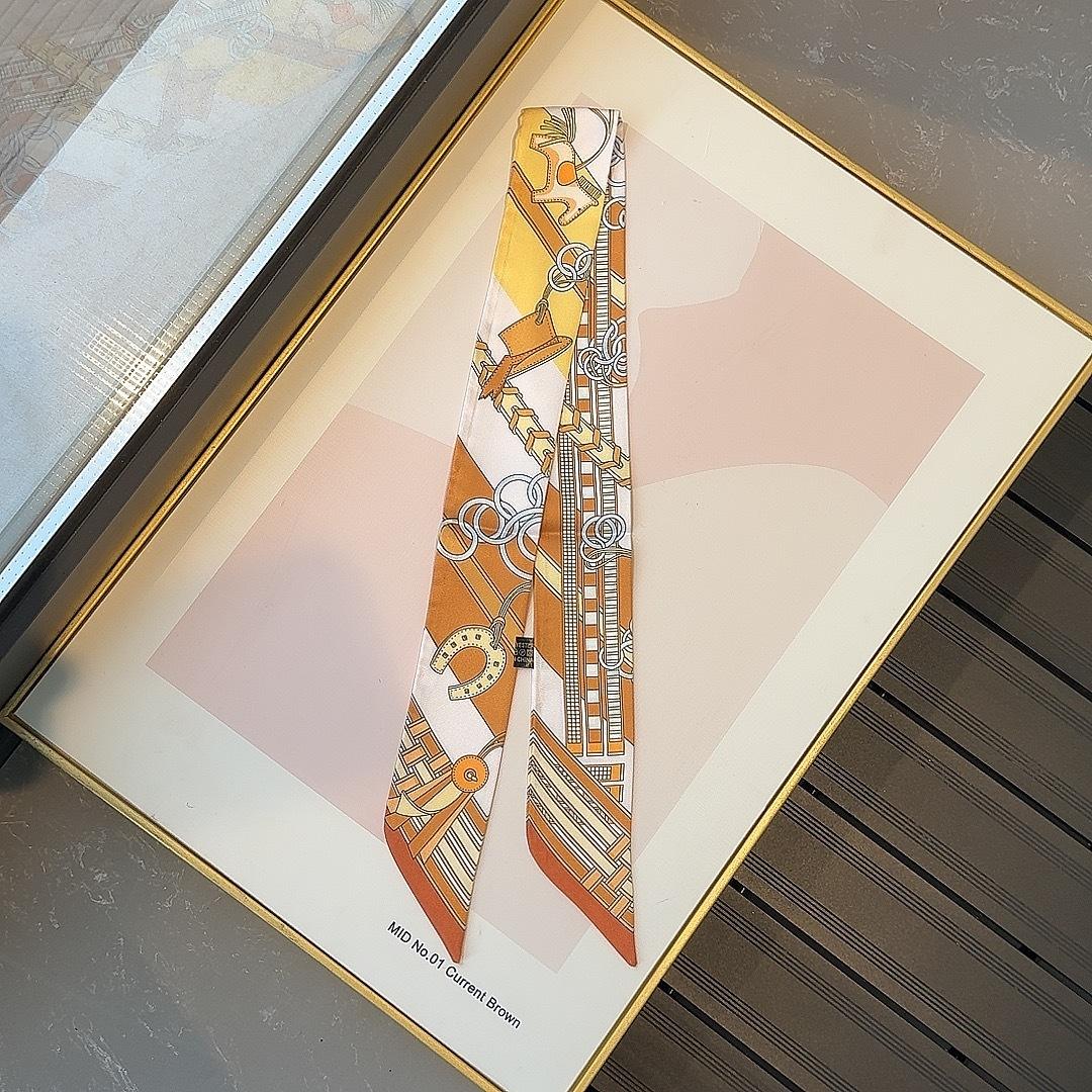 5-Piece Scarf Bag Set for Women, Narrow Scarf with Tie, Hair Accessory Neck Scarf, Fashion Gift Accessories, Ideal for Women