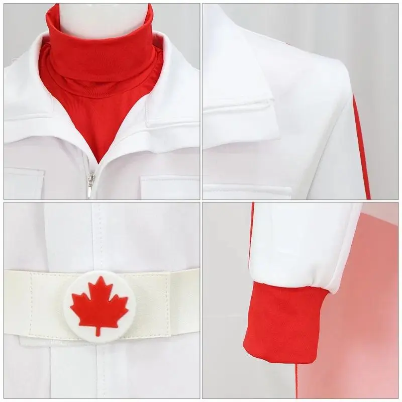 Duke Caboom Cosplay Costume Movie Plush Story White Jumpsuit Red Shawl Hat Outfit Clothe Disguise Halloween Carnival Adult Men