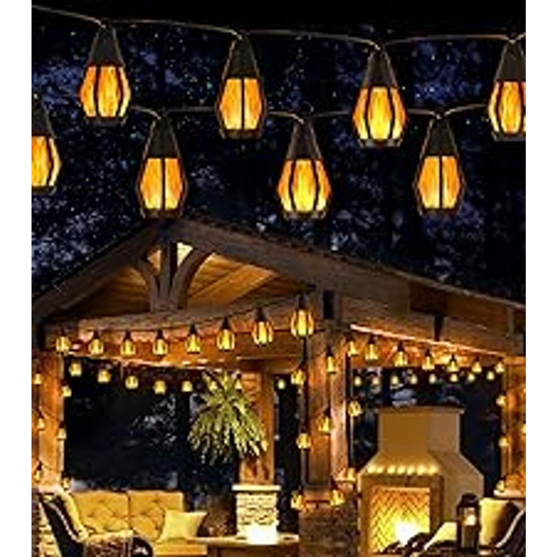 Solar Rope Lights, 66ft 200LED Solar String Lights, 8 Modes Waterproof Solar Outdoor Light, Flexible Clear Trampoline Light for Garden Backyard Patio Deck Porch Pool Tree Decor - Warm White