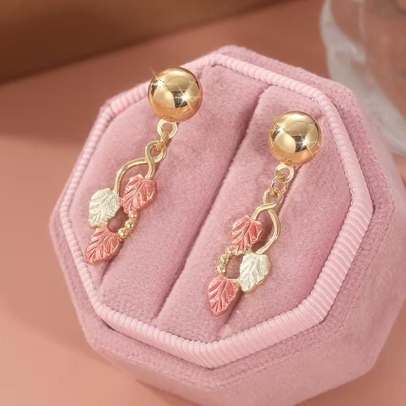 Boho Clover Earrings, Vintage Grape Leaf Design, Women's Fashion Silver Color Jewelry, All-Season Daily Wear, Casual Accessories