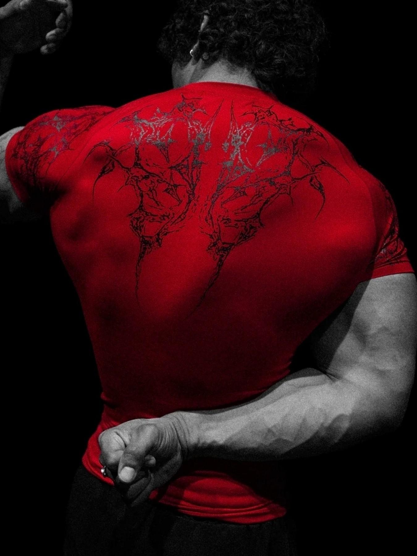 Men's Sporty Short Sleeve T-Shirt, All over Print, Slim-Fitting, Quick-Dry, Ideal for Gym, Running, Streetwear, Casual Daily Wear