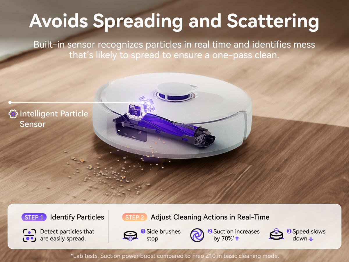 NARWAL Freo Z10 Robot Vacuum and Mop Combo, Tangle Free Robot Mop, 15,000Pa Suction, Adapts to Hard-to-Reach Areas, Self-Emptying, Mop Washing & Drying, Obstacle Avoidance, for Pet Hair & Hard Floor
