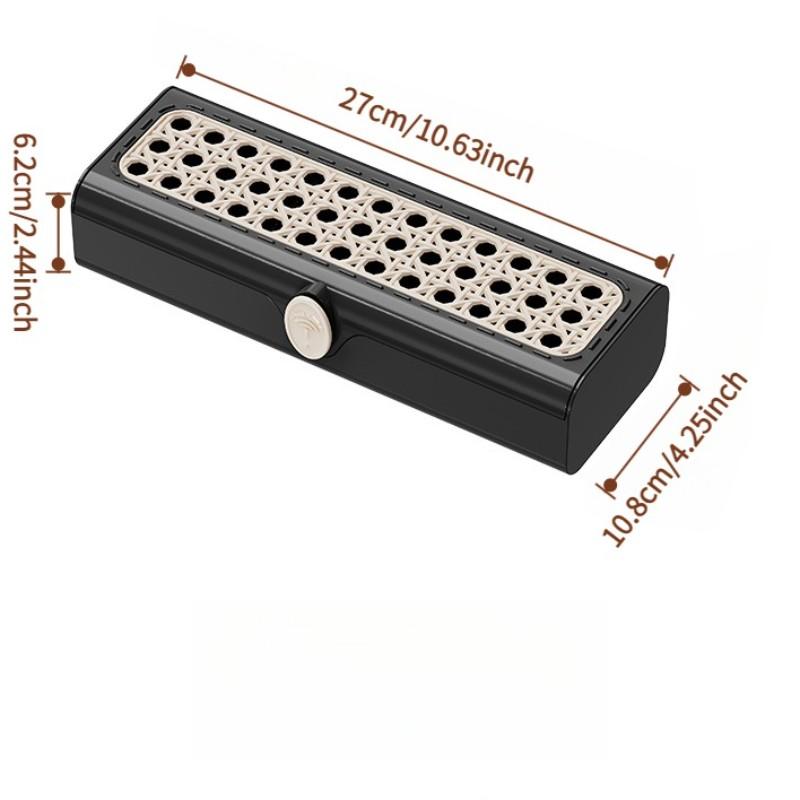 Vintage Woven Style Retro Flip-Top Storage Box, Adjustable Compartments, Data Cable Organizer, Desktop Wire Management, Universal Setting