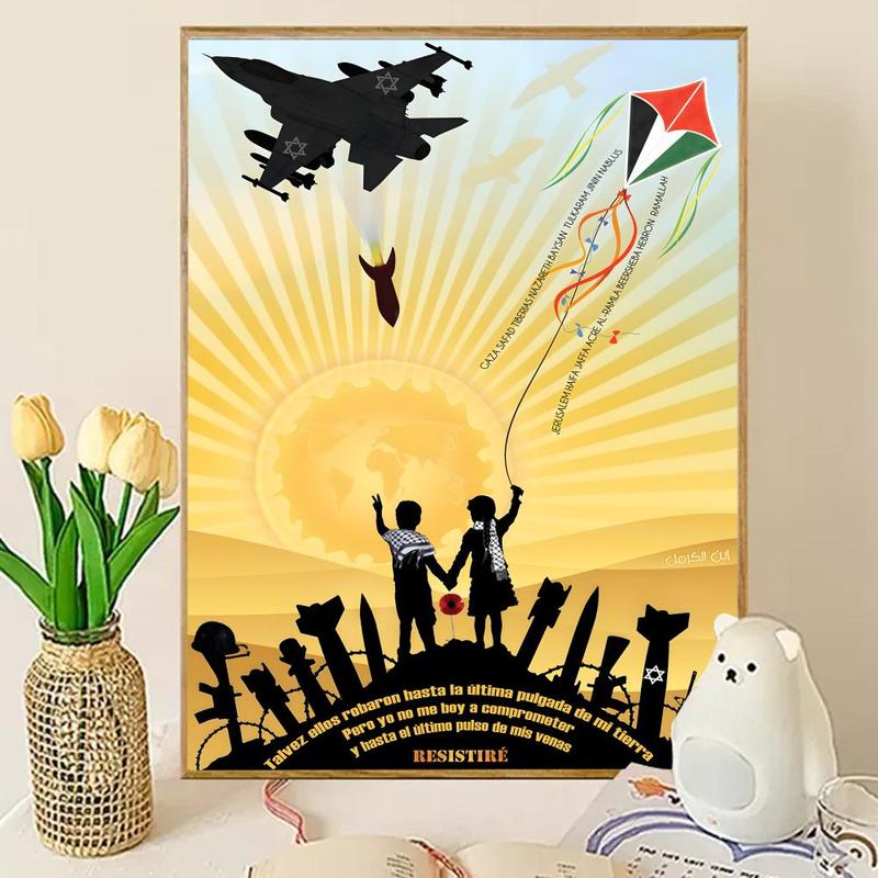 Cool Anti-war propaganda Poster HD Waterproof Self-Adhesive Art Vibrant Wall Print for Living Room Bedroom Bar Parlor Home Decor Gift Fade-Resistant Easy-Apply Durable Dly Artwork Multiple Sizes, High Definition, Easy to Apply & Clean