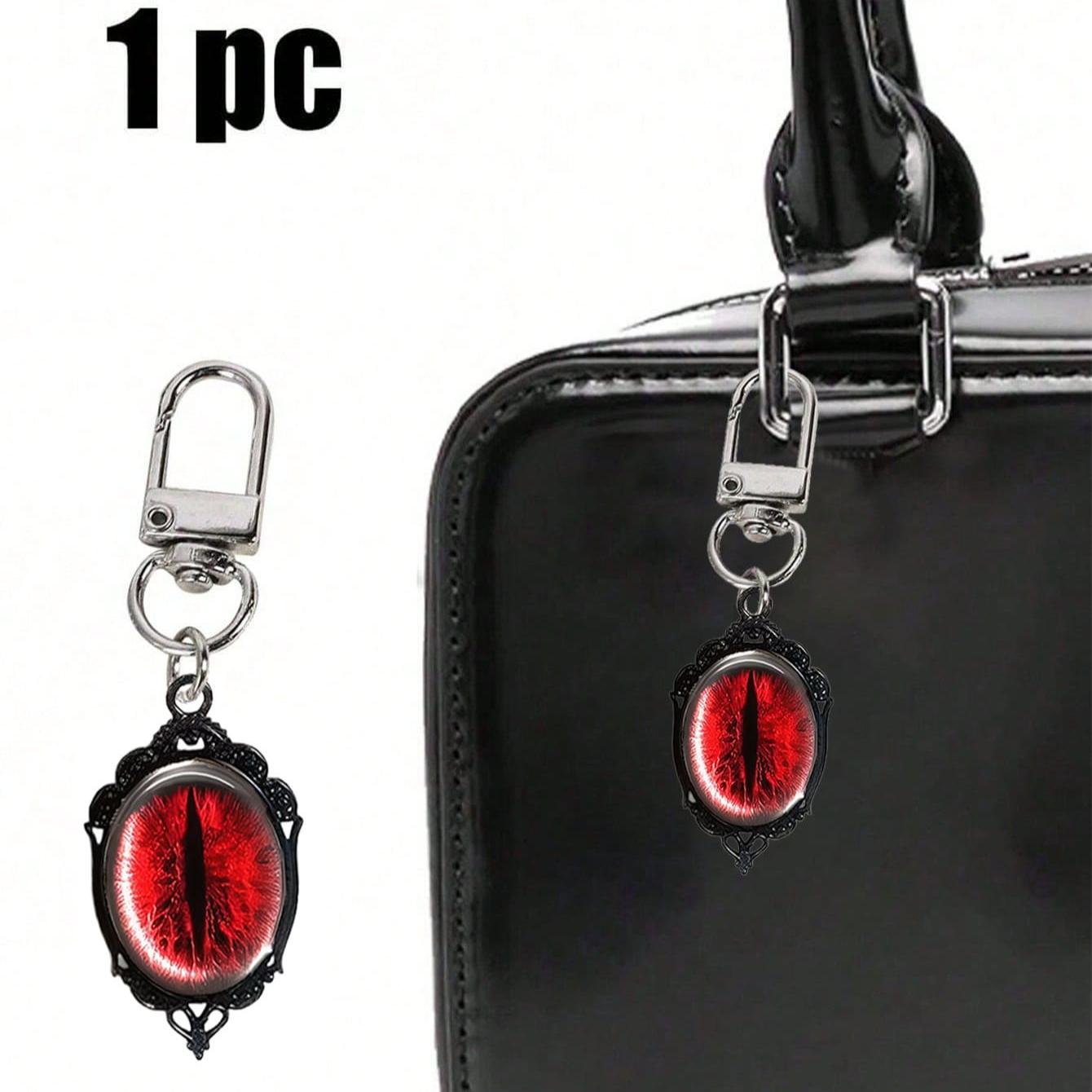 Vintage Gothic Dark Series Alloy Pendant, Fashion Charm Keychain, Blood Gem Demon Eye Pendant, Decorative Accessory for Wallets, Backpacks, Luggage