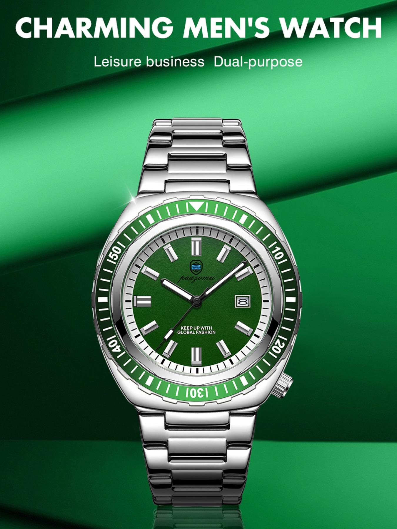 Paazomu 2026 Men's Watch, Original Fashion Business Brand, Waterproof Quartz Wrist Watch, Sport Clock, Automatic Date Watch, Male Reloj