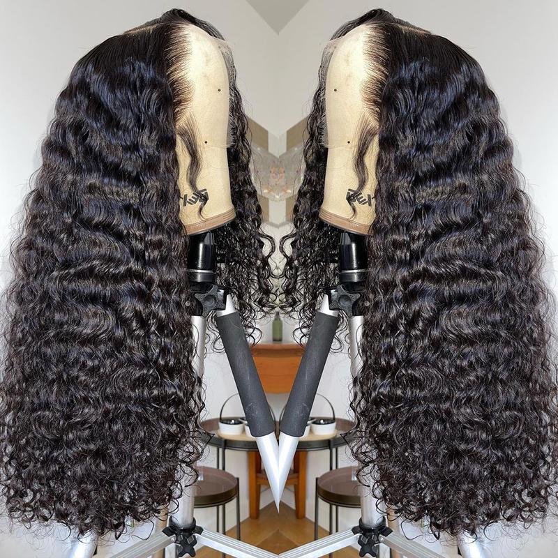 Bling Hair Kinky Curly 13x4 Lace Front Wig Human Hair 30 32 34Inch Kinky Curly 180% Density Transparent Lace Frontal Wigs For Black Woman Cikana True Length Can Be Styled Adjustable Strap TikTokShopBlackFriday