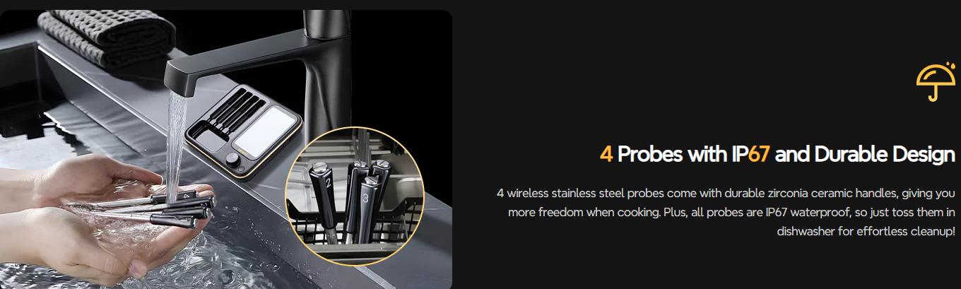 INKBIRD wireless meat thermometer, WIFI&Bluetooth Portable Measuring meat thermometer, suitable for cooking, frying, home cooked dishes, kitchen utensils, Holiday Gifts INKBIRD wireless meat thermometer, WIFI&Bluetooth Portable Measuring meat thermometer, suitable for cooking, frying, home cooked dishes, kitchen utensils, Holiday Gifts