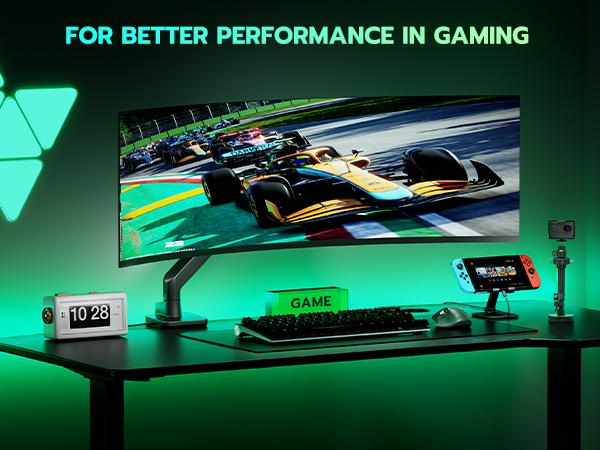 ARES WING Single/Dual Monitor Mount with USB A/C, Ultrawide Monitor Arm for 17 to 49 inch Heavy Duty Screen, Holds 44 lbs, Adjustable Gas Spring Arm Desk Mount with Clamp and Grommet Base ARES WING Single/Dual Monitor Mount with USB A/C, Ultrawide Monitor Arm for 17 to 49 inch Heavy Duty Screen, Holds 44 lbs, Adjustable Gas Spring Arm Desk Mount with Clamp and Grommet Base