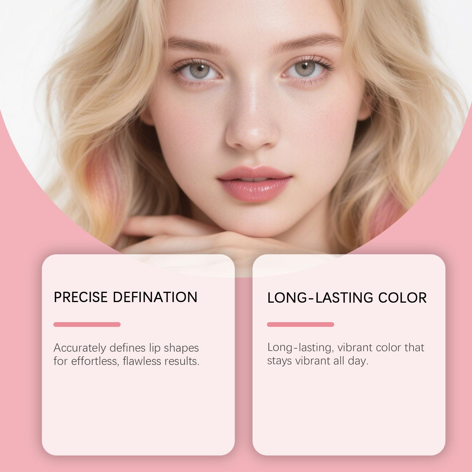 The Reddish-Brown Lip Liner Can Outline The Lip Shape And Show The Lip Color.It Is Waterproof And Not Easy To Fade Or Peel Off.It Can Be Used Daily As A Lip Liner