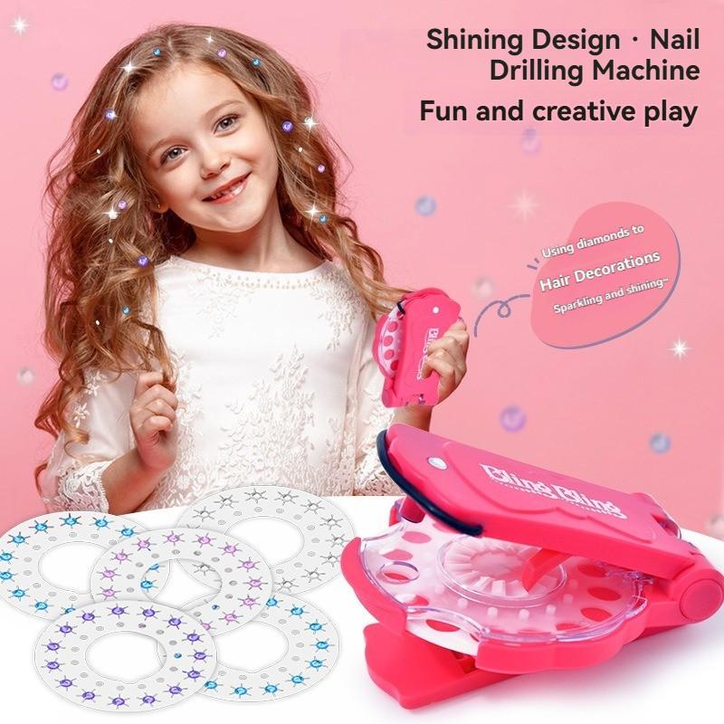 Magic Nail Drill Machine Set, DIY Hair Decoration Tool, Best for Bags, Postcards, Shoes, Clothes, Perfect for Any Holiday