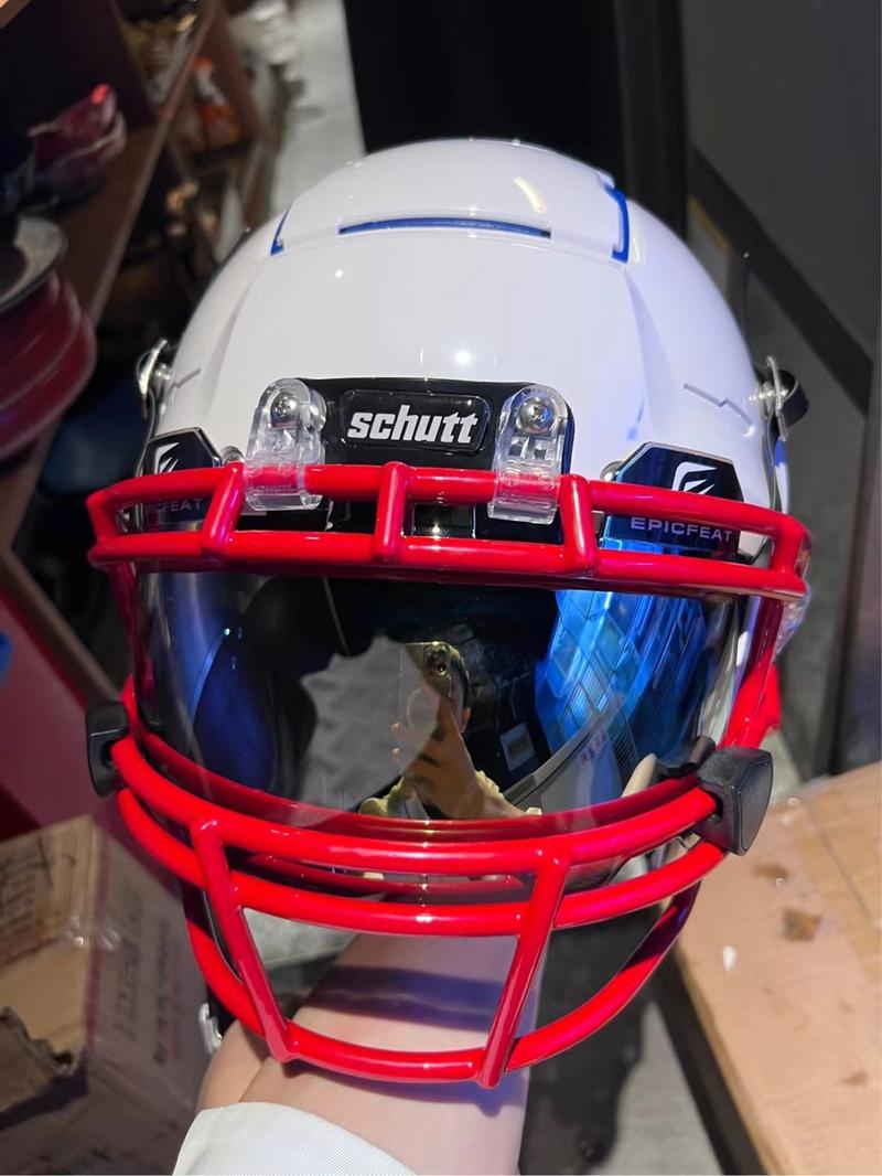 Football Visor, visor for helmet football，football accessories，football gear，REVO chrome color process,Flat Lens Technology,Anti-glare and UV protection,Fits Youth and Adult Football Helmets