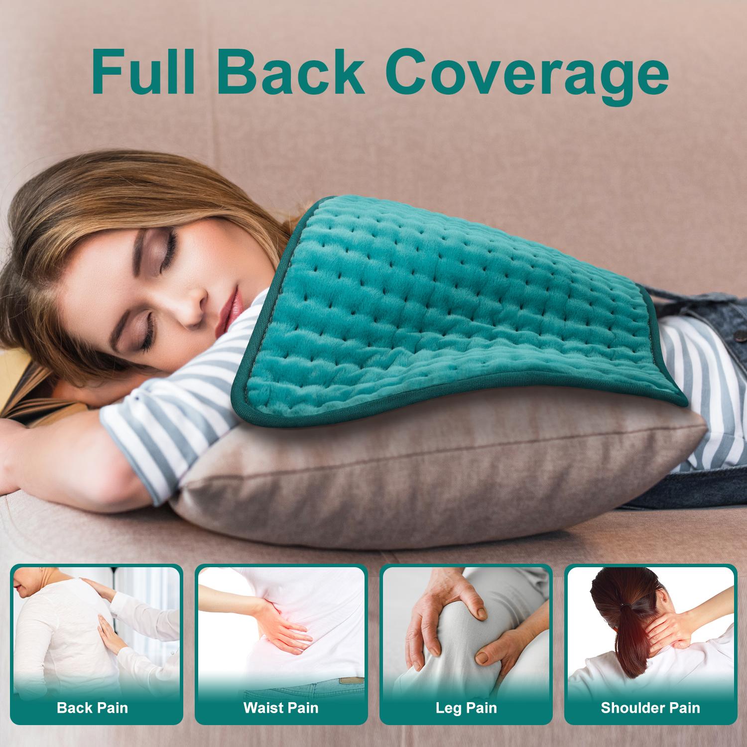 Heating Pad for Period Cramps & Back Pain Relief, 24" x 12" Electric Heated Pad for Leg, Knee, Waist and Shoulder, 6 Heating Settings & 4 Timer Power-Off, Christmas Gifts for Dad Mom