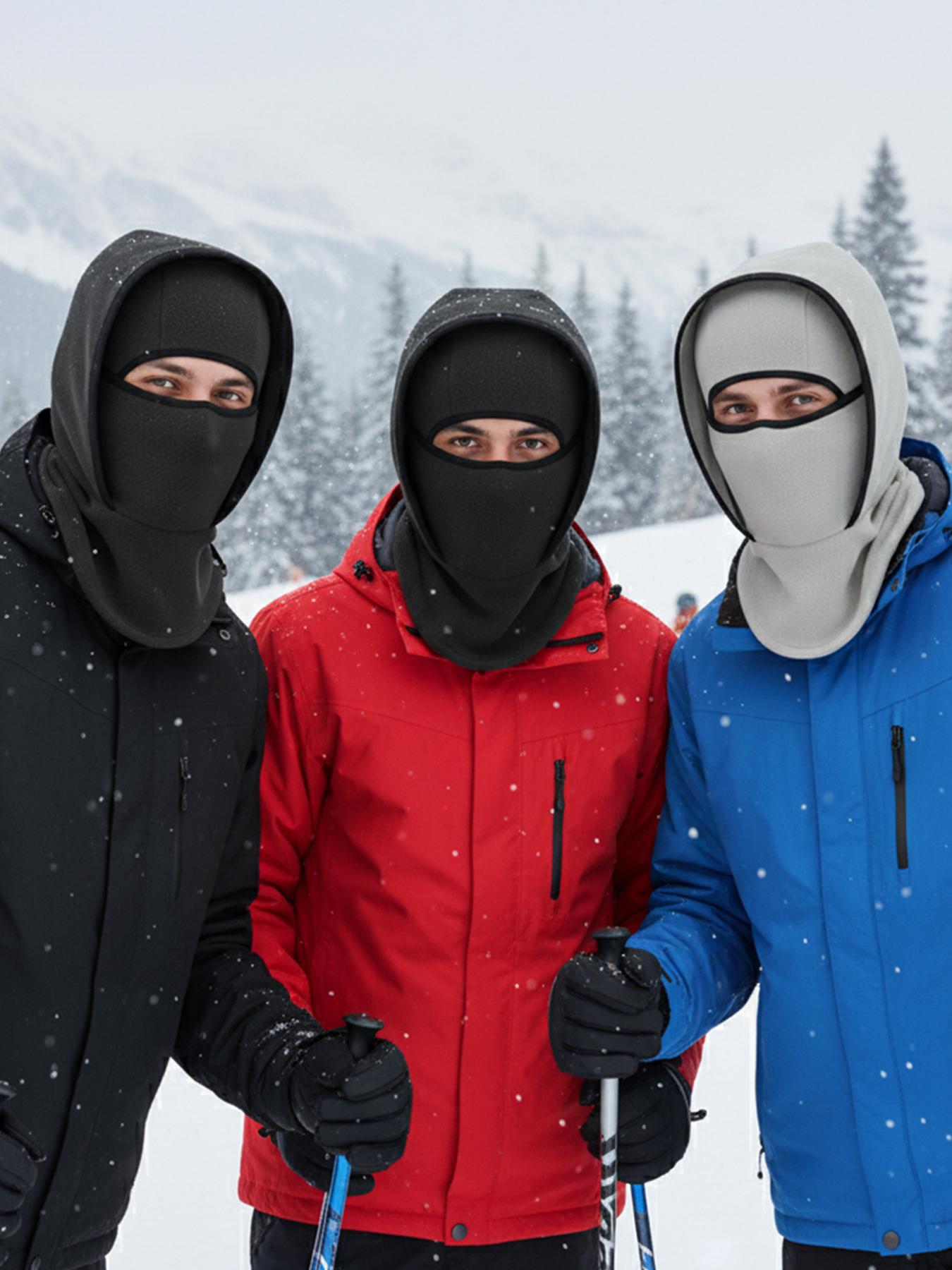 Outdoor Winter Warm Hat Neckband Integrated Cycling Mask Sports Ski Head Cover Neck Windproof Cold One-Piece Pullover Hat