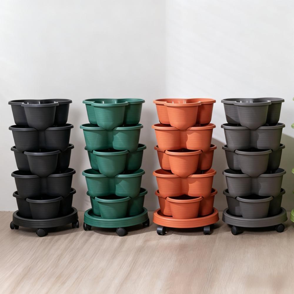 Multi-Layer Vertical Plant Pot, Hangable and Stackable, New Strawberry and Flower Planter, Three-Section Design, Ideal for Balcony, Garden, Indoor Plants, Strawberry Vertical Planters
