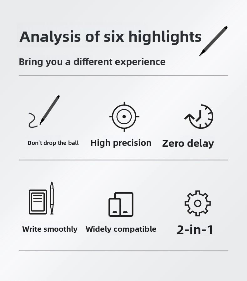 2 in 1 Dual-Head Capacitive Touch Pen, Digital Pen, High Sensitivity Precision Touch Pen, Universal for iPad iPhone Tablet Touch Screen