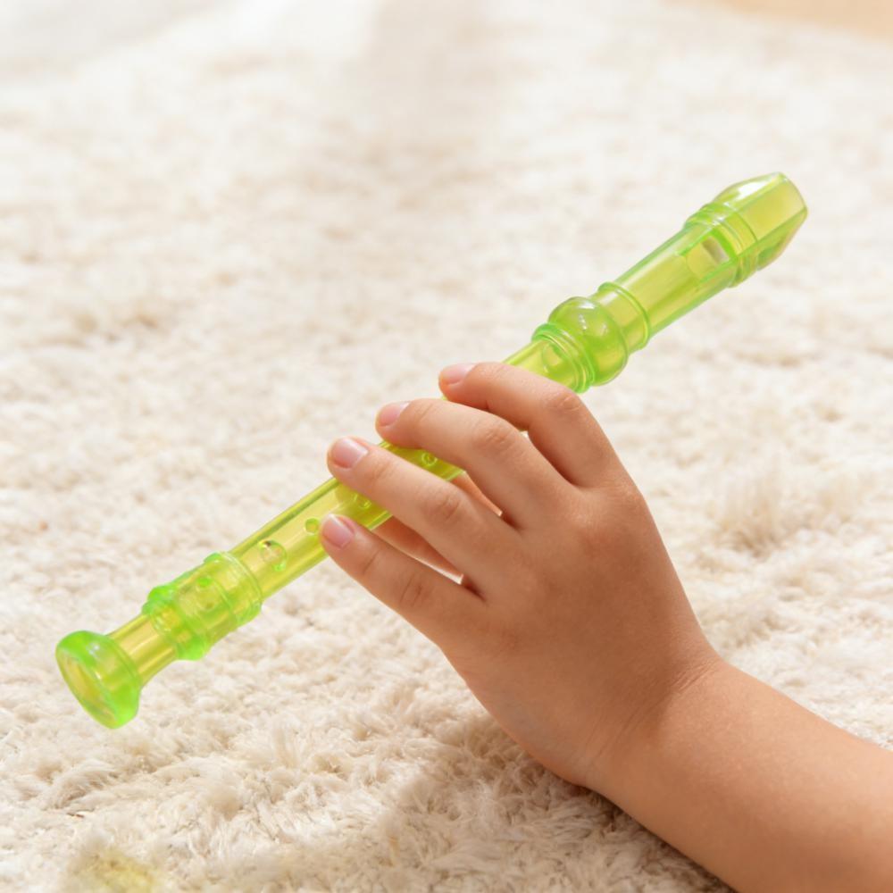 Transparent 8 Hole Recorder Flute Soprano C Key Easy Play Clear Plastic Wind Musical Instrument for Beginner Student Kids Practice School Music Teaching Classroom Daily Learning