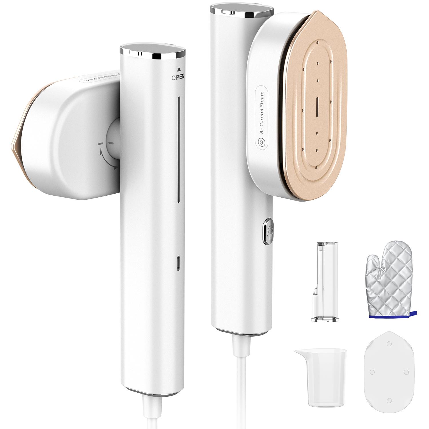 ELORTI Garment Steamer for Clothes,Hanrdheld Steamer & lron 2 In 1,Portable Travel Clothing Steamer lron,15s Fast HeatUp,Upgrade Large water tank,Gentle Steam Wig Treatment