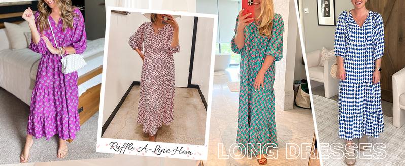 ANRABESS Womens Boho Maxi Dresses 2025 Summer V Neck Puff Sleeve Floral Flowy Swing Casual vacation Long Dress Boho Sundress Plus size Maxidresses Outdoor Womenswear