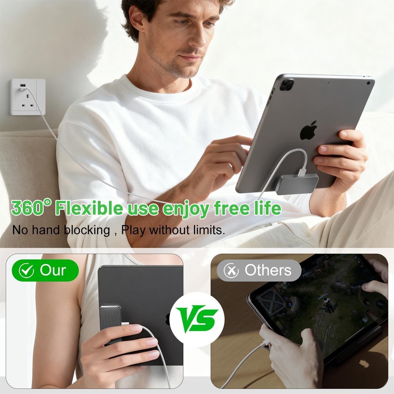 Magnetic Wireless Charger for iPad Pro (1/2/3/4/th)&ipad Air 10.9inch (4/5th ) &ipad Air 11inch (M2/M3) ONLY, Portable Fast Charger, 18W Fast Charging Smart Connector Charger, Aluminum Alloy Wireless Charging Pad with USB-C Cord Cable