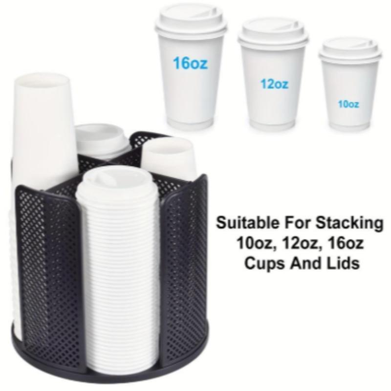 Elegant Paper Cup Holder Set, Durable Plastic Design for Stackable Cups & Lids, Perfect for Organizing 10oz-16oz Cups, Ideal for Home Use