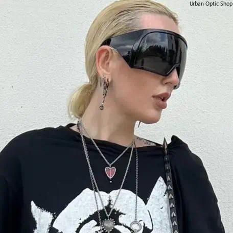 Oversized Wrap Around Sunglasses, Y2K Rave Party Eyewear