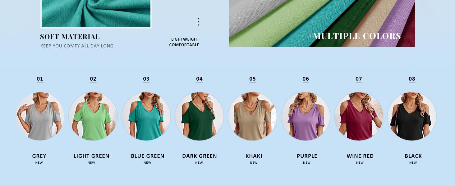 Danedvi Women's Summer Cold Shoulder T-Shirt Casual Short Sleeve V Neck Blouse Top White Womenswear SpringStatements Danedvi Women's Summer Cold Shoulder T-Shirt Casual Short Sleeve V Neck Blouse Top White Womenswear SpringStatements