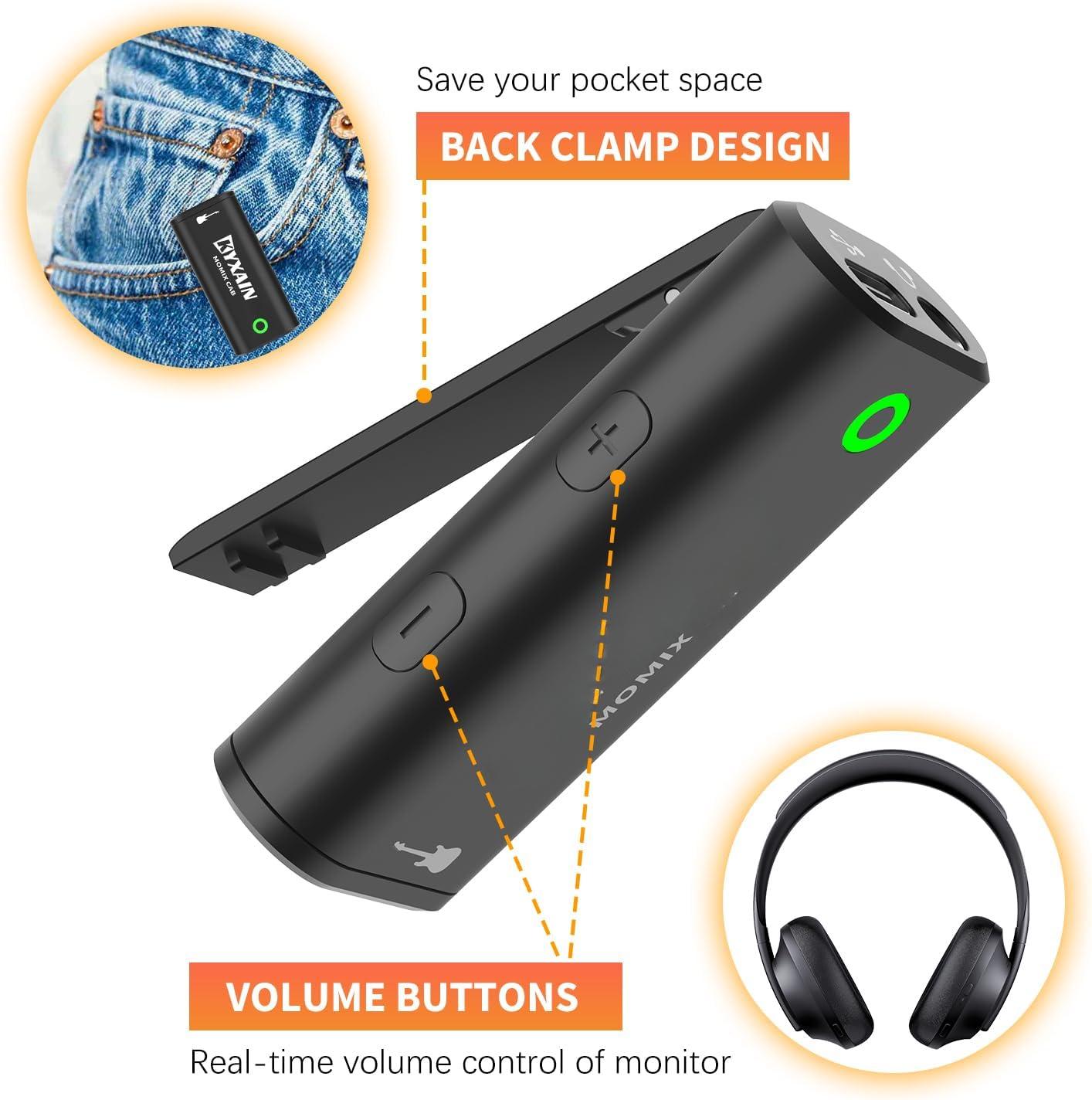 Guitar Audio Interface Pocket Internal Recording Sound Card with Type-C & Lightning for Live Streaming by iPad, iPhone, Android, PC Plug and Laptop Plug & Play