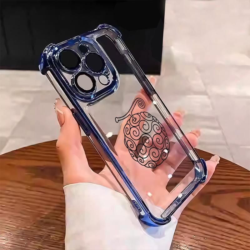 One Piece Luffy Shanks Pattern Aesthetic Electroplated TPU Casing For iphone 16 15 14 13 12 11 X XS PRO PLUS MAX Four Corners Anti-Fall Transparent Soft Silicone Gift Shockproof Protection Anti-Drop Protective Protector Phone Cases Shell Cover