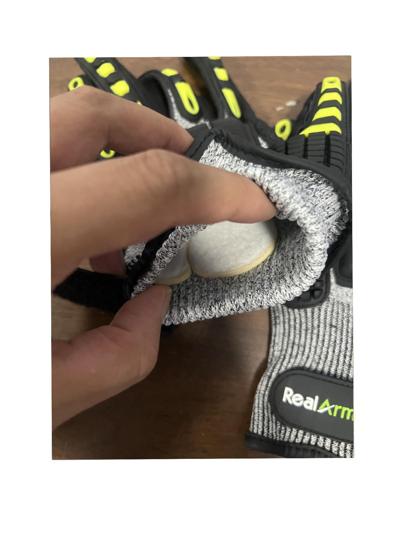 Men's Cut-Resistant Anti-Slip Safety Work Gloves With Grip, Glass Handling, Construction Safety, 5-Level Impact Resistance, Tpr Palm Protection