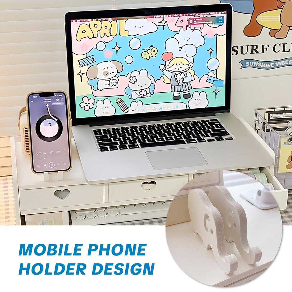 Computer Height Adjustable Stand Desktop Display Holder Multi-Functional Desk Organizer Laptop Drawer Pad Rack