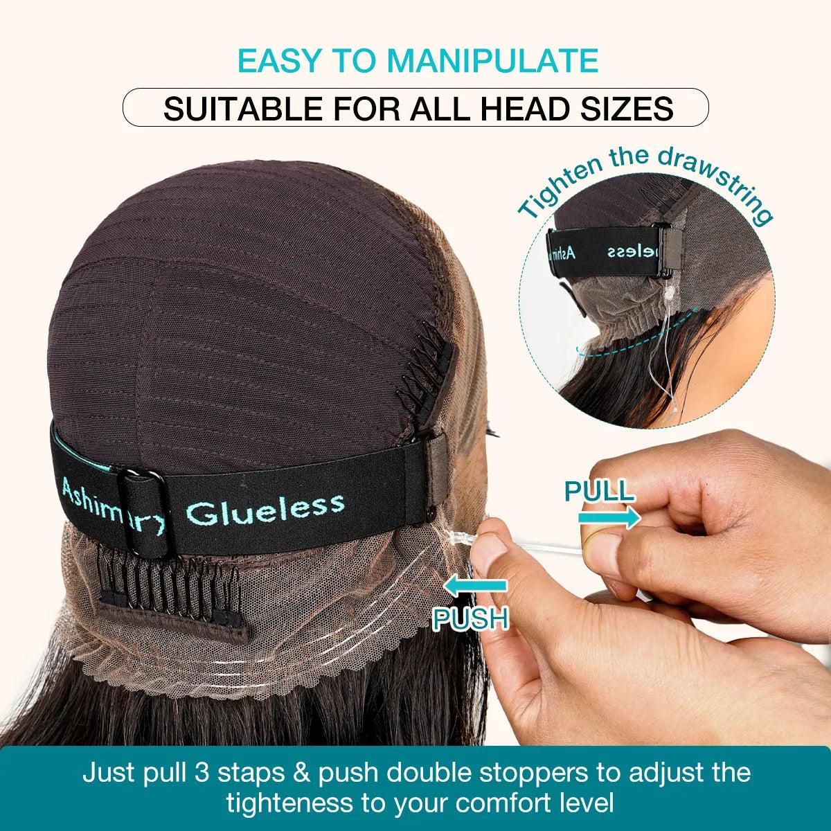 [Limited Offer] Clearance Sale Water Wave Invisi Strap Snug Fit Ashimary Hair 360 Transparent Lace Frontal 150% Density Bleached Knots Transparent Lace Wig With Drawstring 100% Human Hair Wig SpringStatements