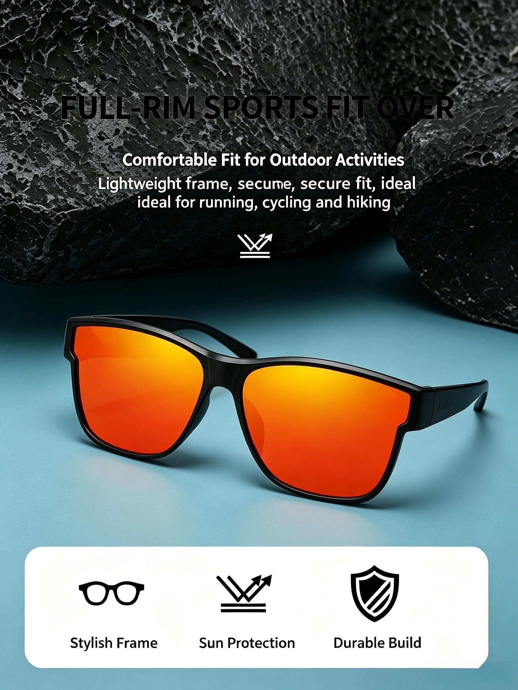 XUH 3pcs Unisex Nylon Flip-Up Overglasses Sunglasses - Black Frame, Silver Mirrored Lenses, UV400 Sun Protective, Easy Adjustment, Dual-Use for Myopia Wearers, Driving, Fishing, Mirrored Shades