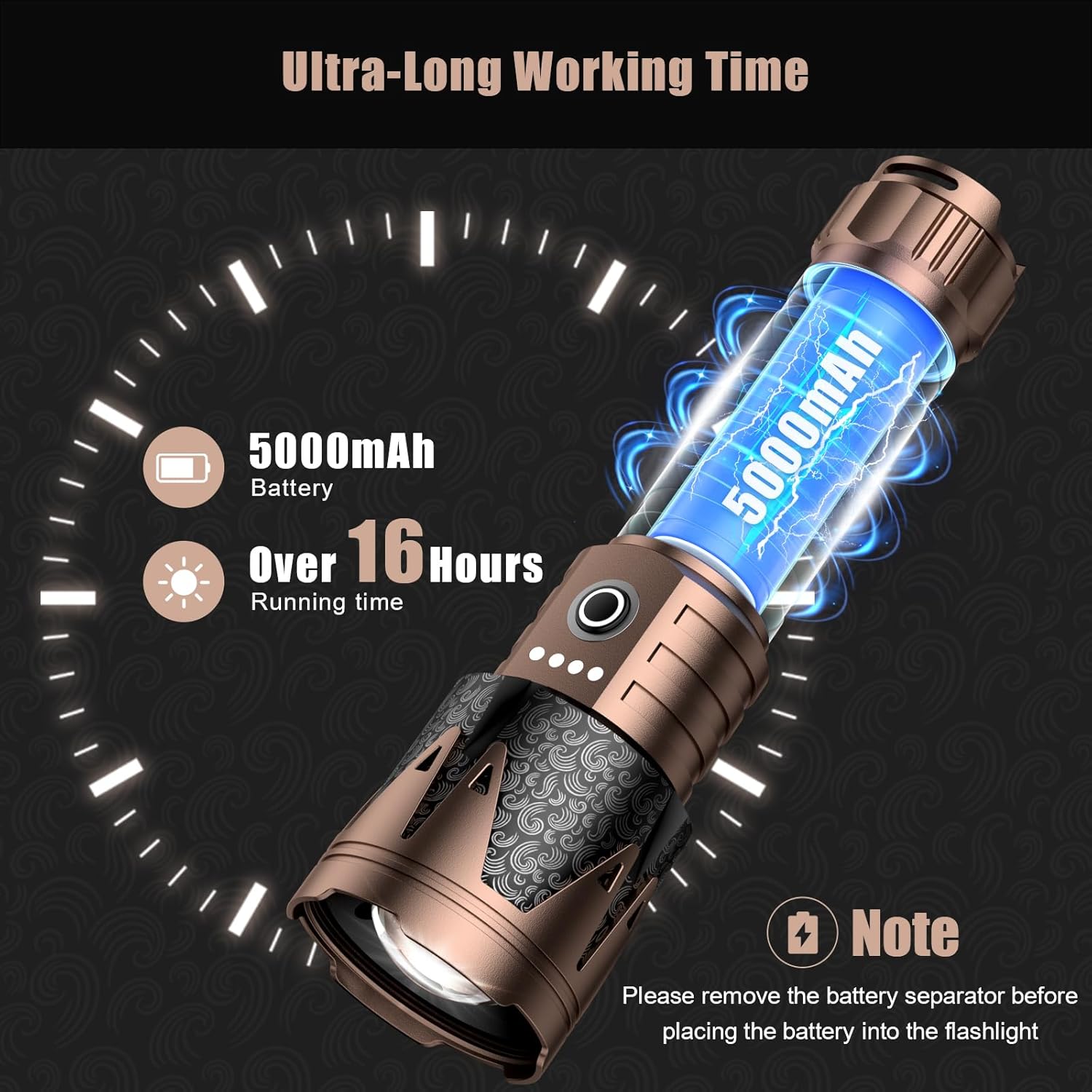 SKYFIRE 2000J Lucky Totem Bright Light Safe Ignition Outdoor Flashlight