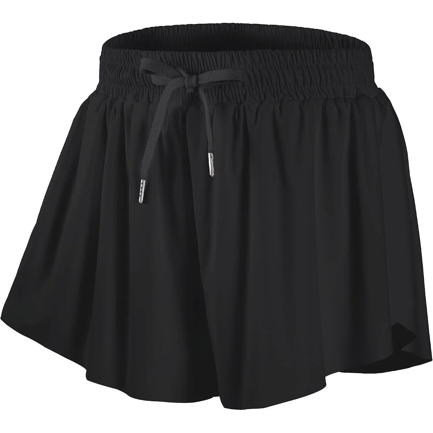 Girls 2-in-1 Flowy Athletic Cheer Skorts with Pocket and Spandex Liner, Butterfly Shorts for Teens Kids Running Dance Gymnastics Sports Tennis Workout, 5-16Y, 1 or 3 PackGift