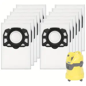 12-Pack Karcher Wd3 Vacuum Bags Replacement Parts Compatible with Wd2 Plus/wd3/kwd1/kwd2/kwd2/kwd3/se 4001/se 4002/wd3.200-Wd3.800m Wet Dry Vac Filters