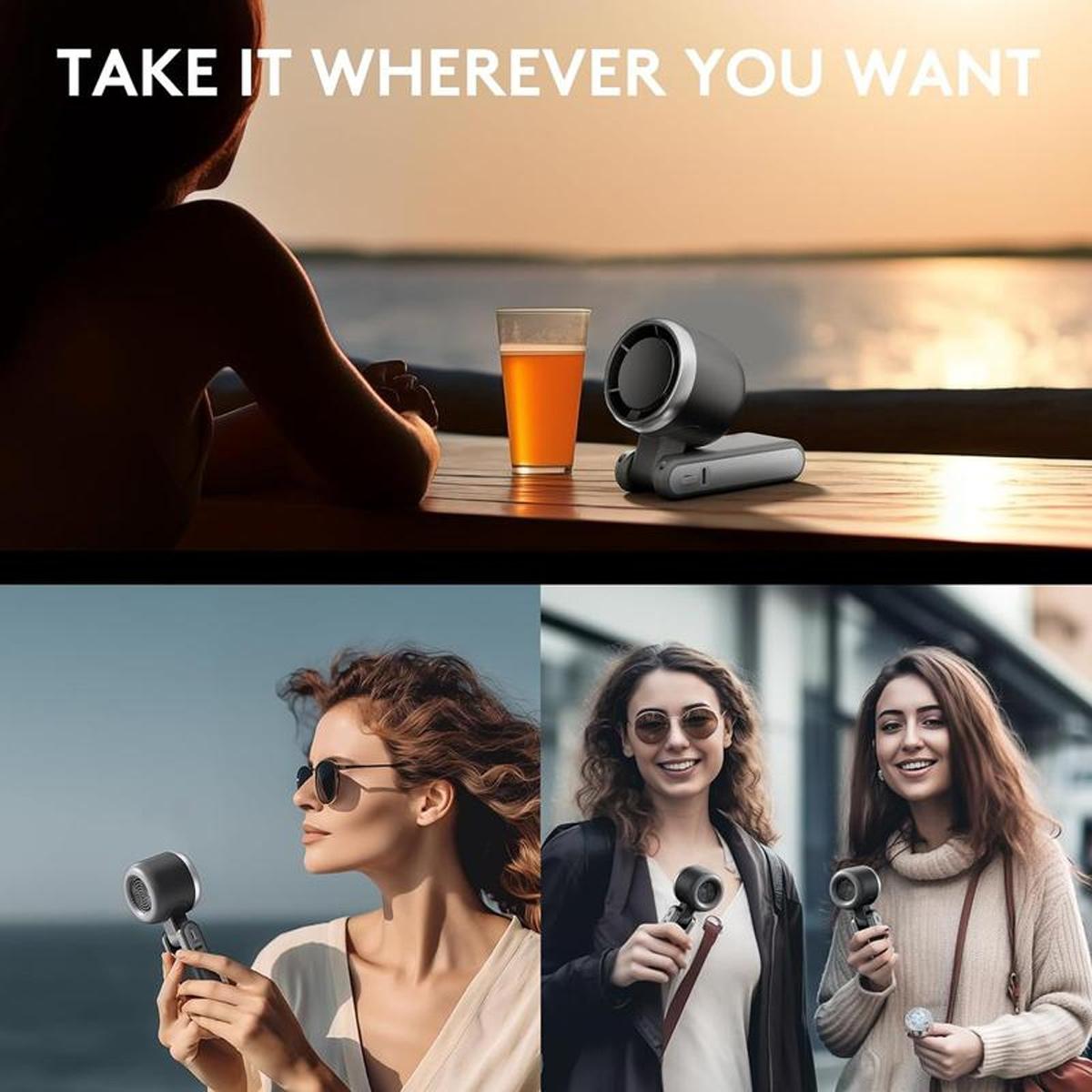 Portable Handheld Mini Turbo Fan USB Rechargeable Travel Neck Fan with 5 Speeds 3600mAh Battery & 15000 RPM Speed Up to 8 Working Hours 3 in 1 Foldable Personal Cooling Fan for Travel Home Black Pink Portable Handheld Mini Turbo Fan USB Rechargeable Travel Neck Fan with 5 Speeds 3600mAh Battery & 15000 RPM Speed Up to 8 Working Hours 3 in 1 Foldable Personal Cooling Fan for Travel Home Black Pink