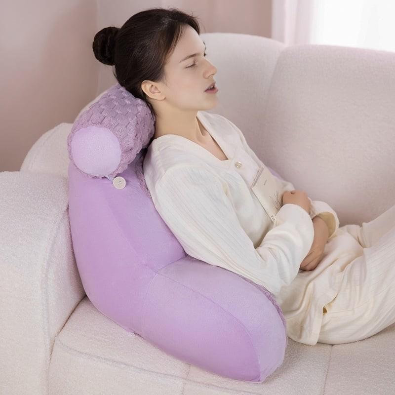 Extra Large Reading Pillow with Detachable Neck Roll, Plush Bed Rest Pillow for Adults, Perfect for TV Gaming Relaxing at Home